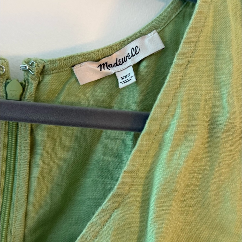 Madewell Light Green V-Neck Dress - Picture 3 of 5